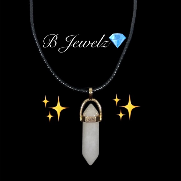 Natural White Jade Stone Necklace - Picture 1 of 4